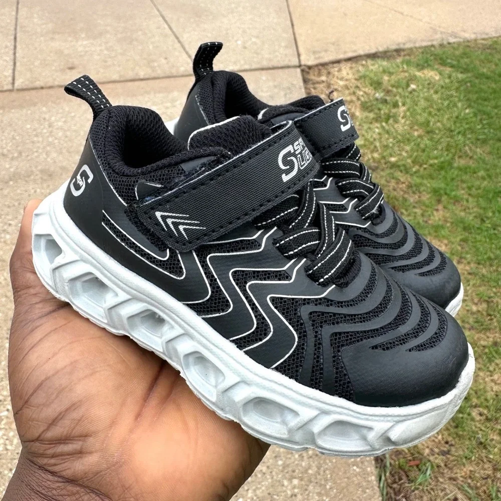 Sport By Skechers Toddler Boy‎ Jarrod Light Up Sneakers Size 7 Black